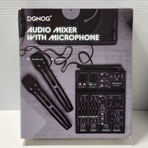 DGNOG R4-PRO 4-Ch Audio Mixer Dual UHF Wireless Mic Bluetooth USB PC Recording